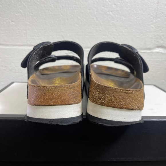 Birkenstock Papillio Arizona Black White Platform Sandals Women's 39 EU/8 US - Picture 6 of 9